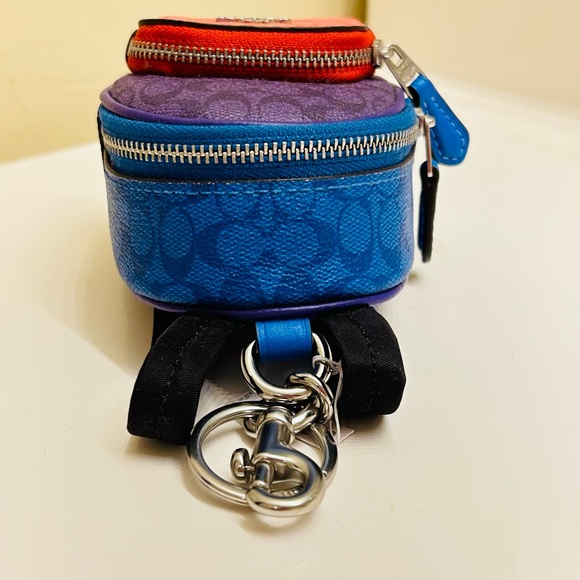 Coach Color block Backpack Keychain/ Bag Charm - Picture 7 of 9